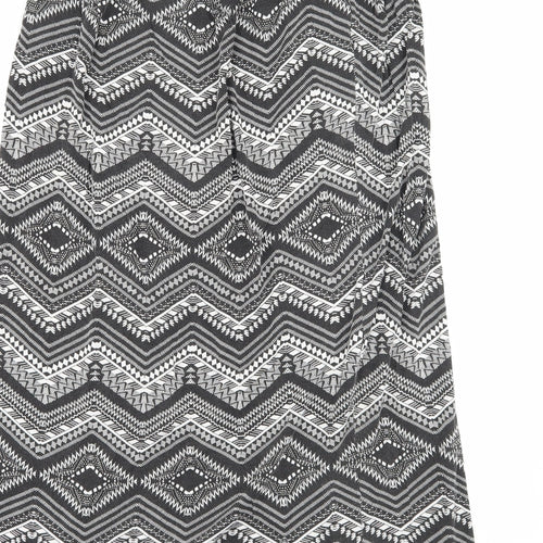 Preworn Womens Grey Geometric  Maxi Skirt Size 30