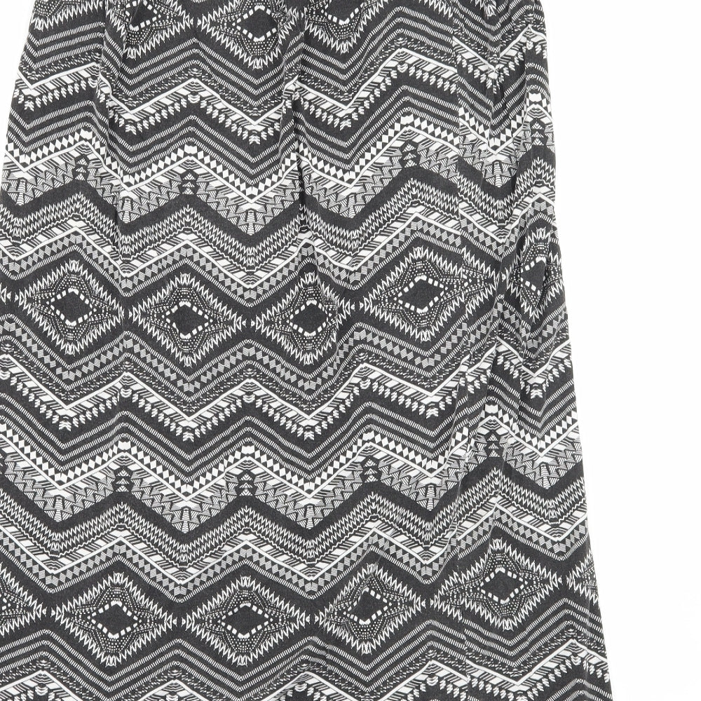 Preworn Womens Grey Geometric  Maxi Skirt Size 30