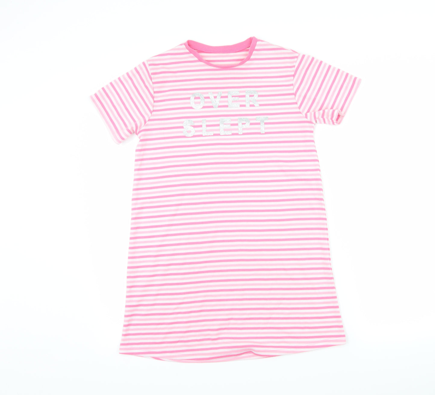 George Girls Pink Striped  Top Gown Size 9-10 Years  - Slogan