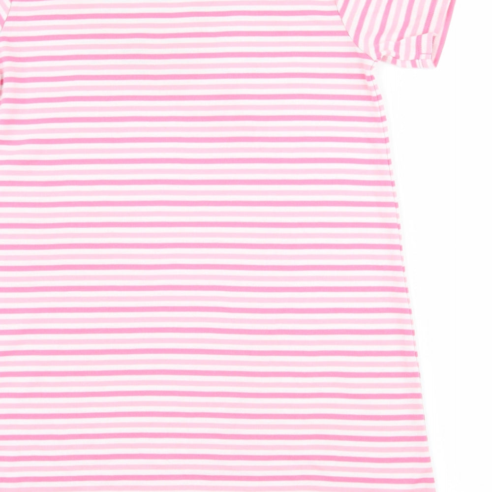 George Girls Pink Striped  Top Gown Size 9-10 Years  - Slogan