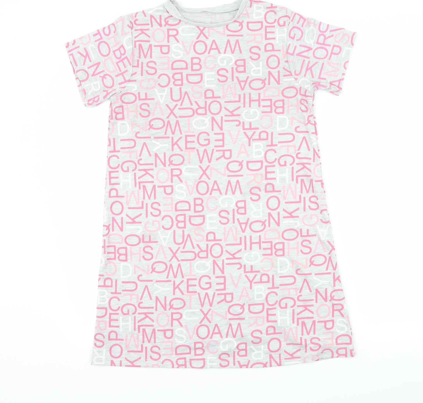 George Girls Grey Geometric  Top Gown Size 9-10 Years  - letters