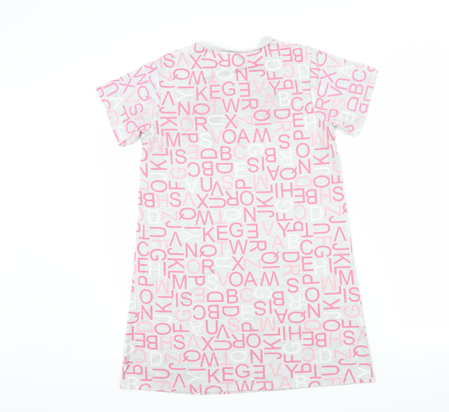 George Girls Grey Geometric  Top Gown Size 9-10 Years  - letters