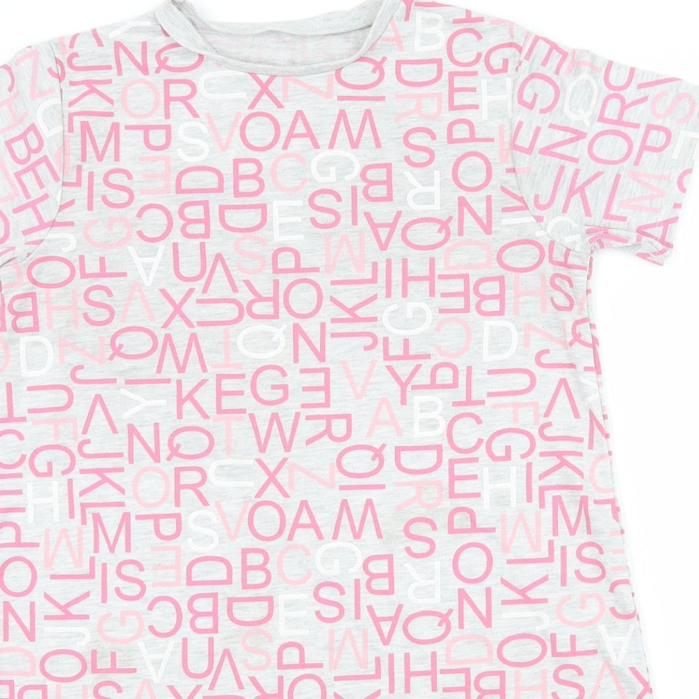 George Girls Grey Geometric  Top Gown Size 9-10 Years  - letters