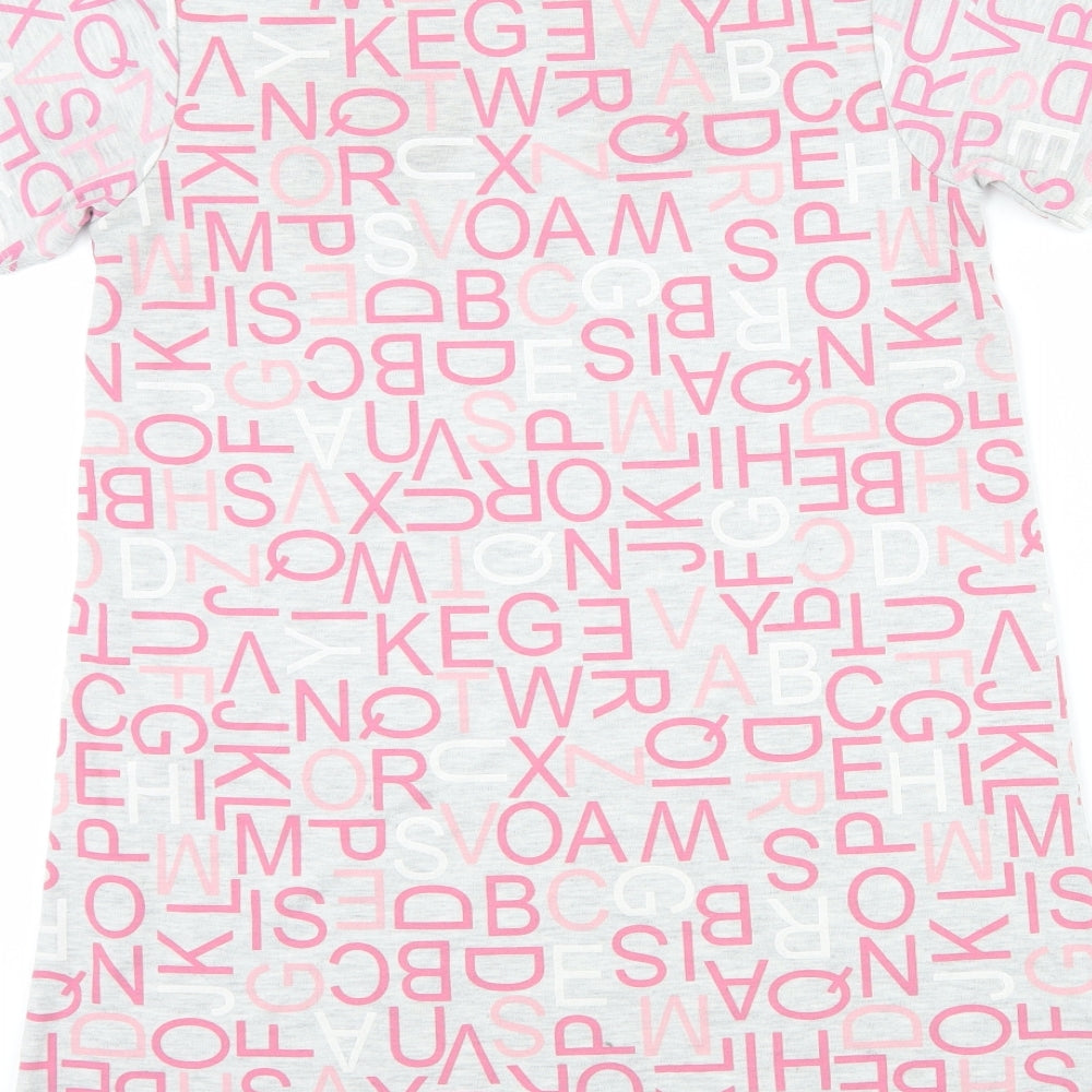 George Girls Grey Geometric  Top Gown Size 9-10 Years  - letters