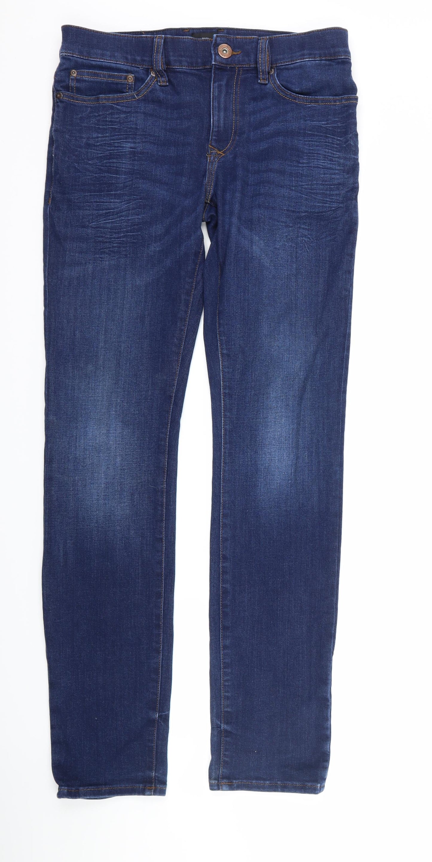 River Island Mens Blue  Denim Straight Jeans Size 28 L34 in