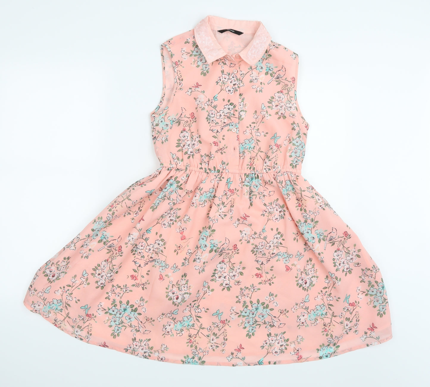 George Girls Pink Floral  Shirt Dress  Size 11-12 Years
