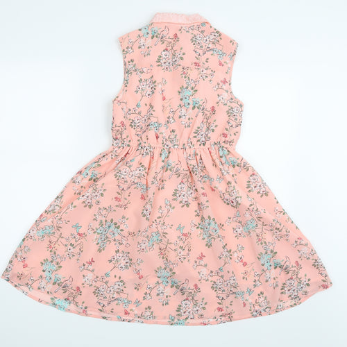 George Girls Pink Floral  Shirt Dress  Size 11-12 Years
