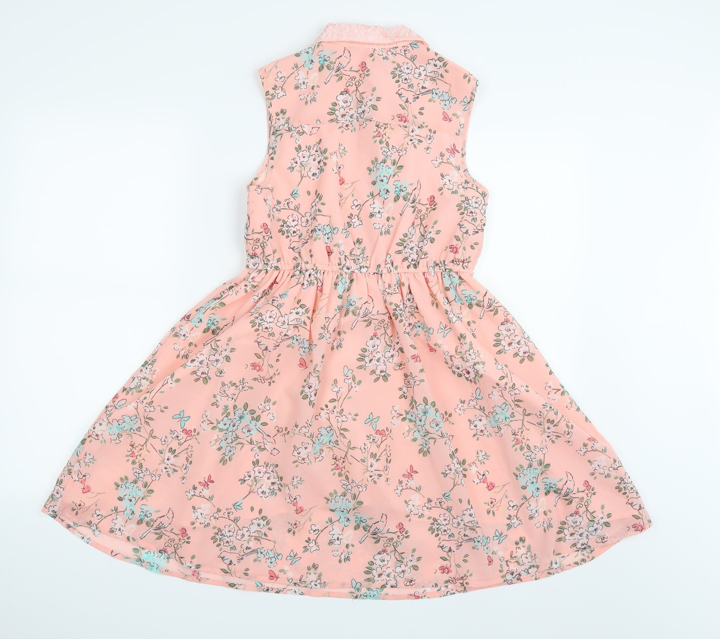 George Girls Pink Floral  Shirt Dress  Size 11-12 Years