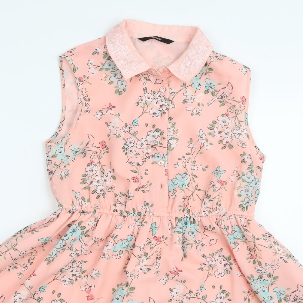 George Girls Pink Floral  Shirt Dress  Size 11-12 Years