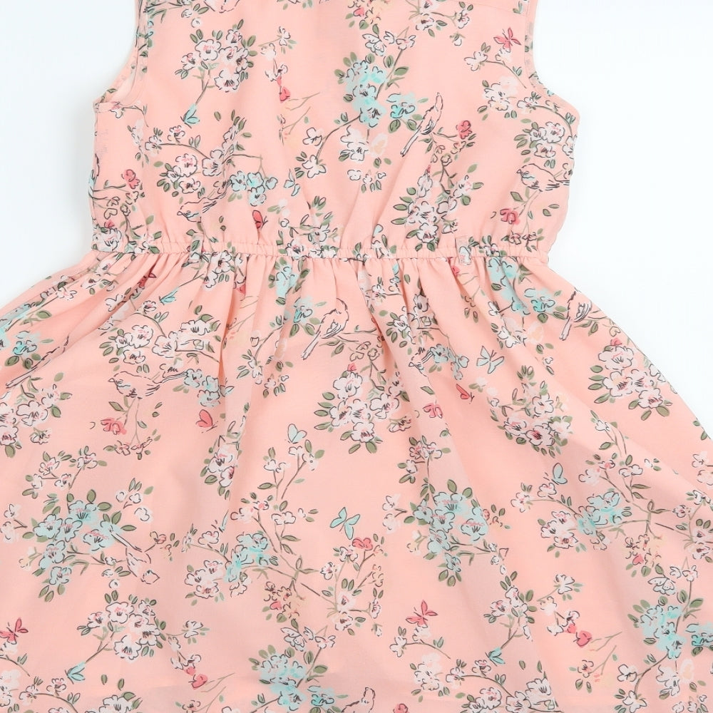 George Girls Pink Floral  Shirt Dress  Size 11-12 Years