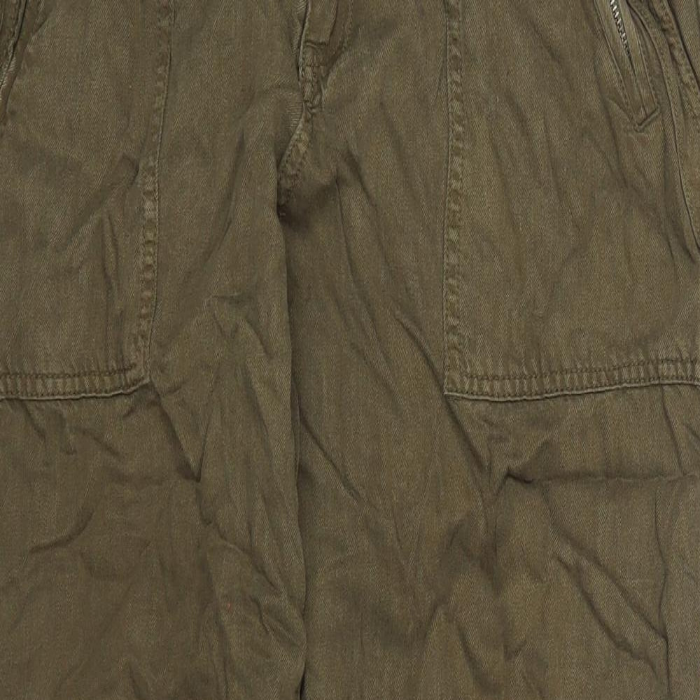 F&F Womens Green  Denim Cargo Trousers Size 14 L26 in