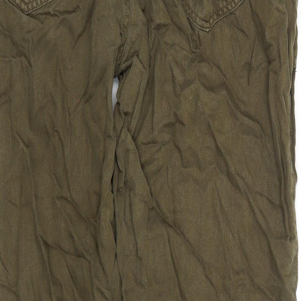 F&F Womens Green  Denim Cargo Trousers Size 14 L26 in