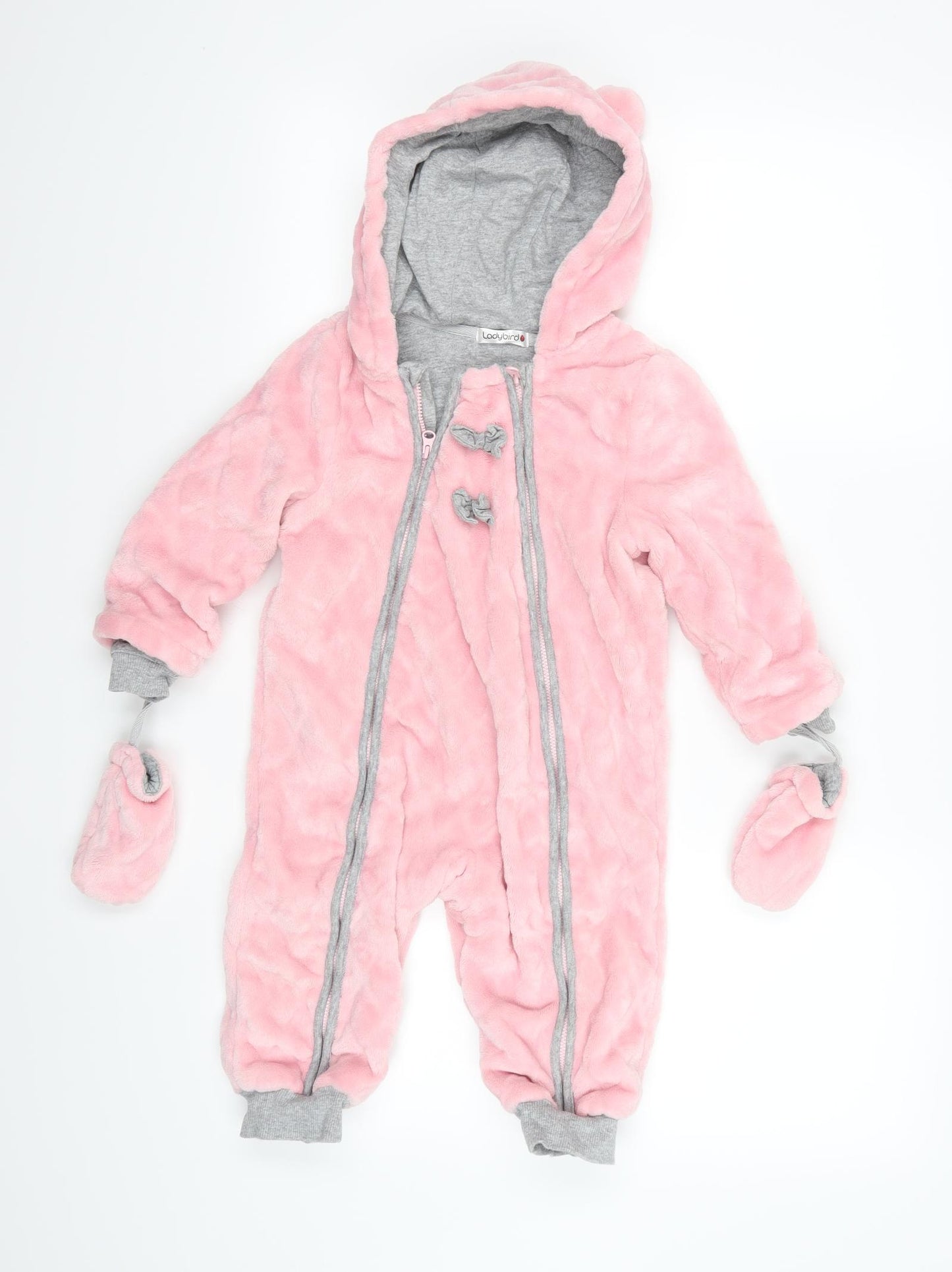 Ladybird Girls Pink  Fleece Basic Coat Snowsuit Size 18-24 Months