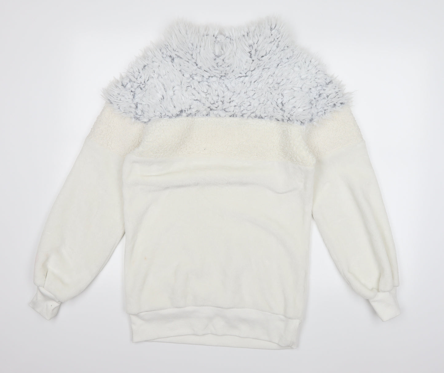 George Womens White  Fleece Top Pyjama Top Size 4