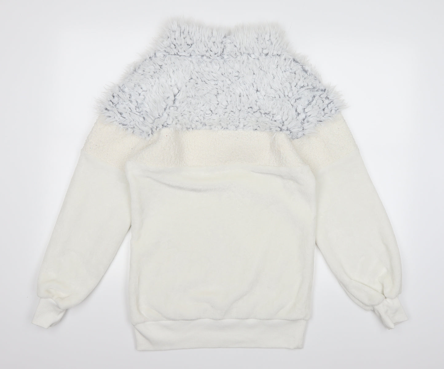George Womens White  Fleece Top Pyjama Top Size 4