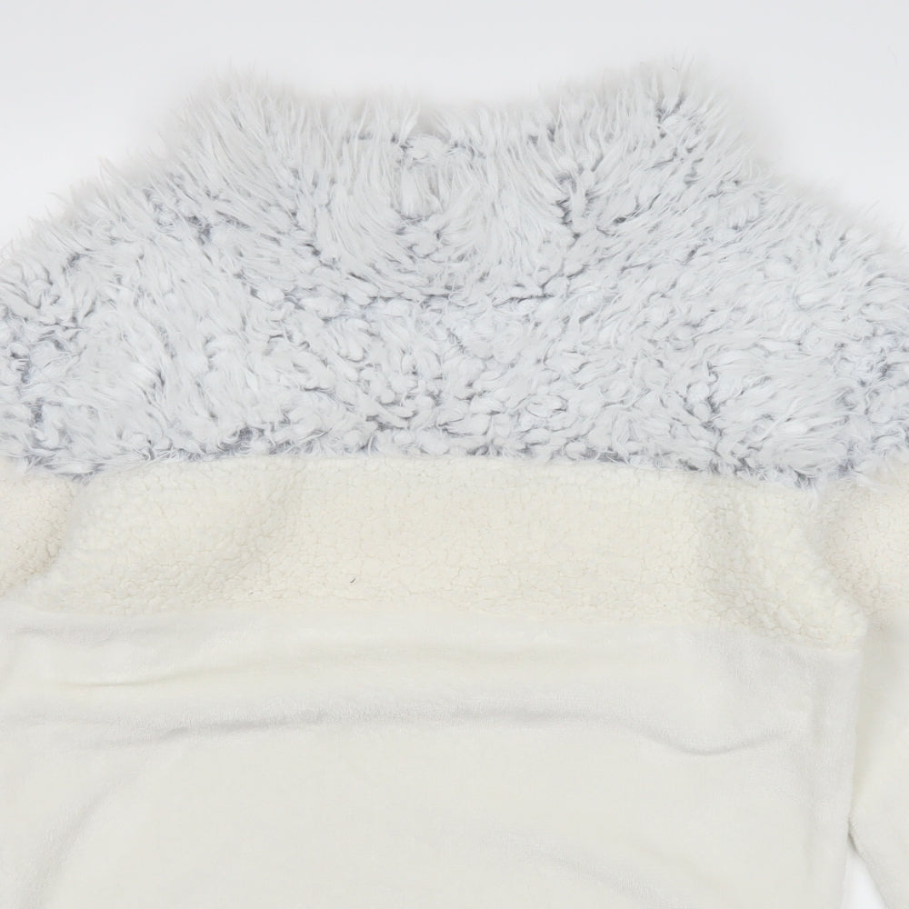 George Womens White  Fleece Top Pyjama Top Size 4