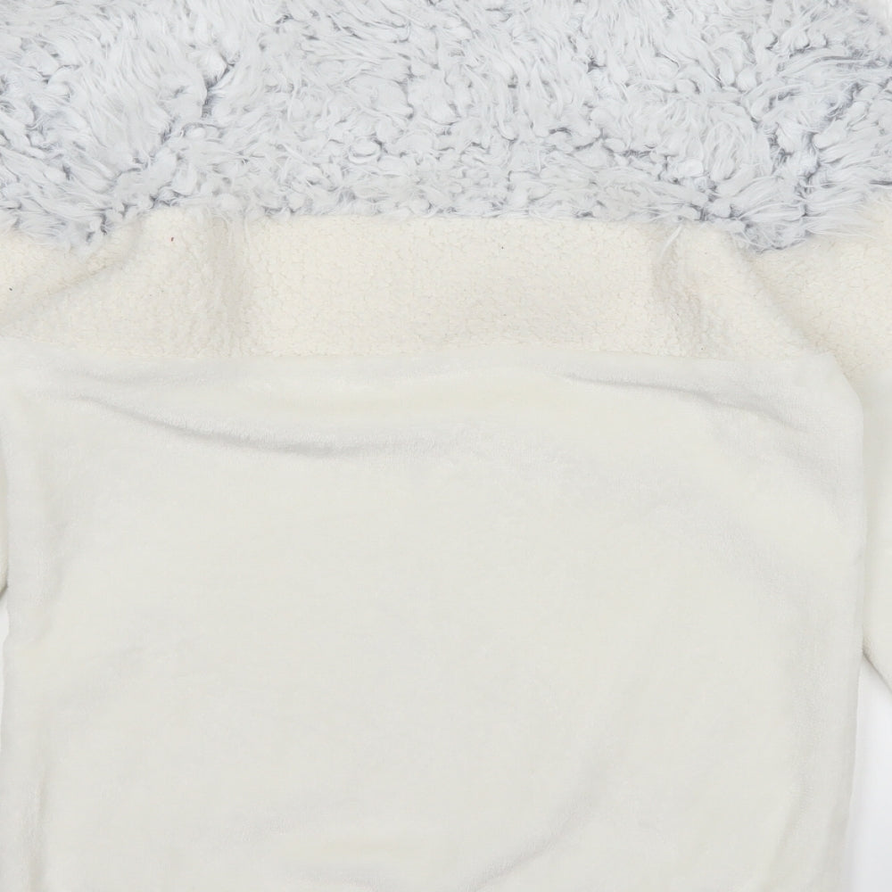 George Womens White  Fleece Top Pyjama Top Size 4