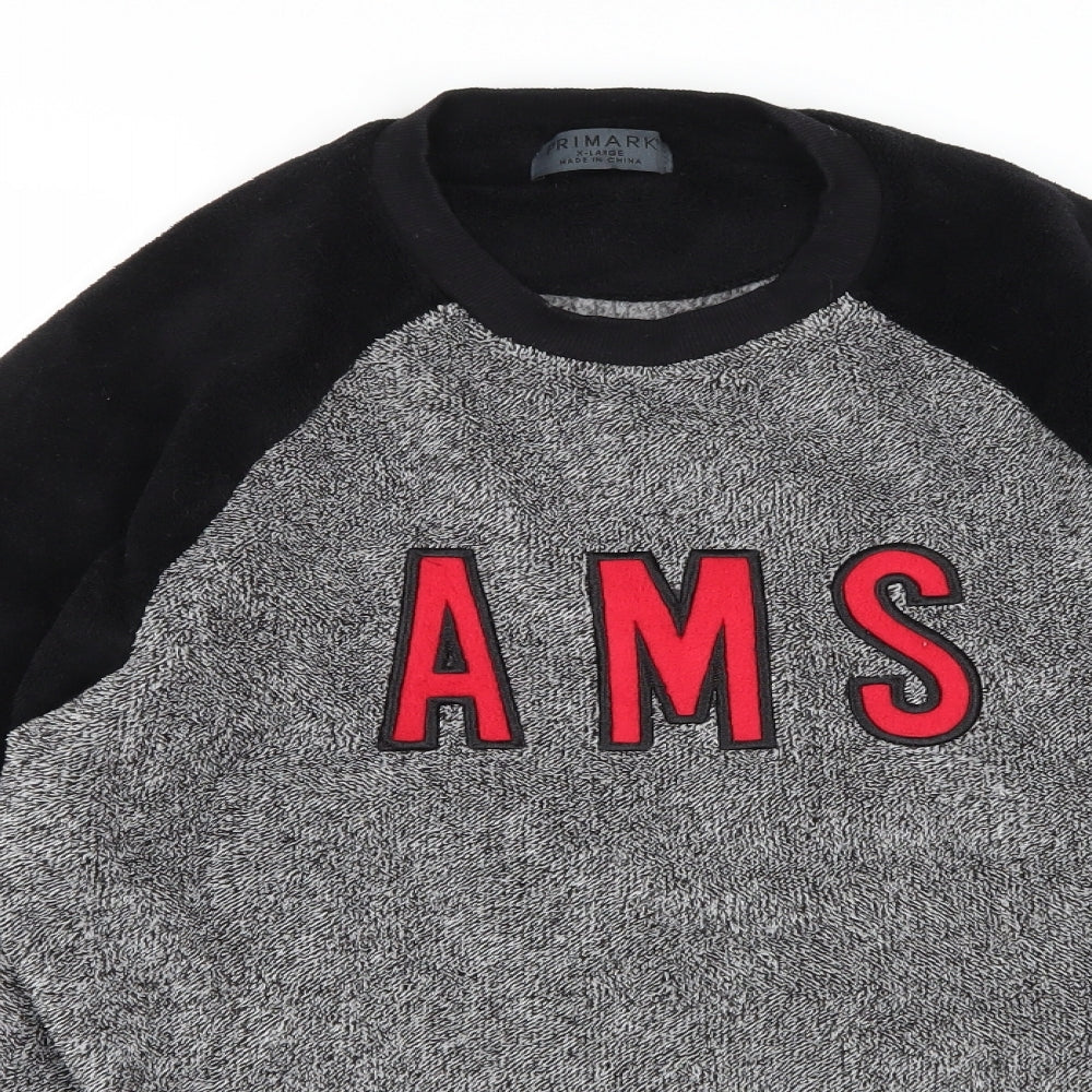 Primark Mens Grey  Fleece  Pyjama Top Size XL