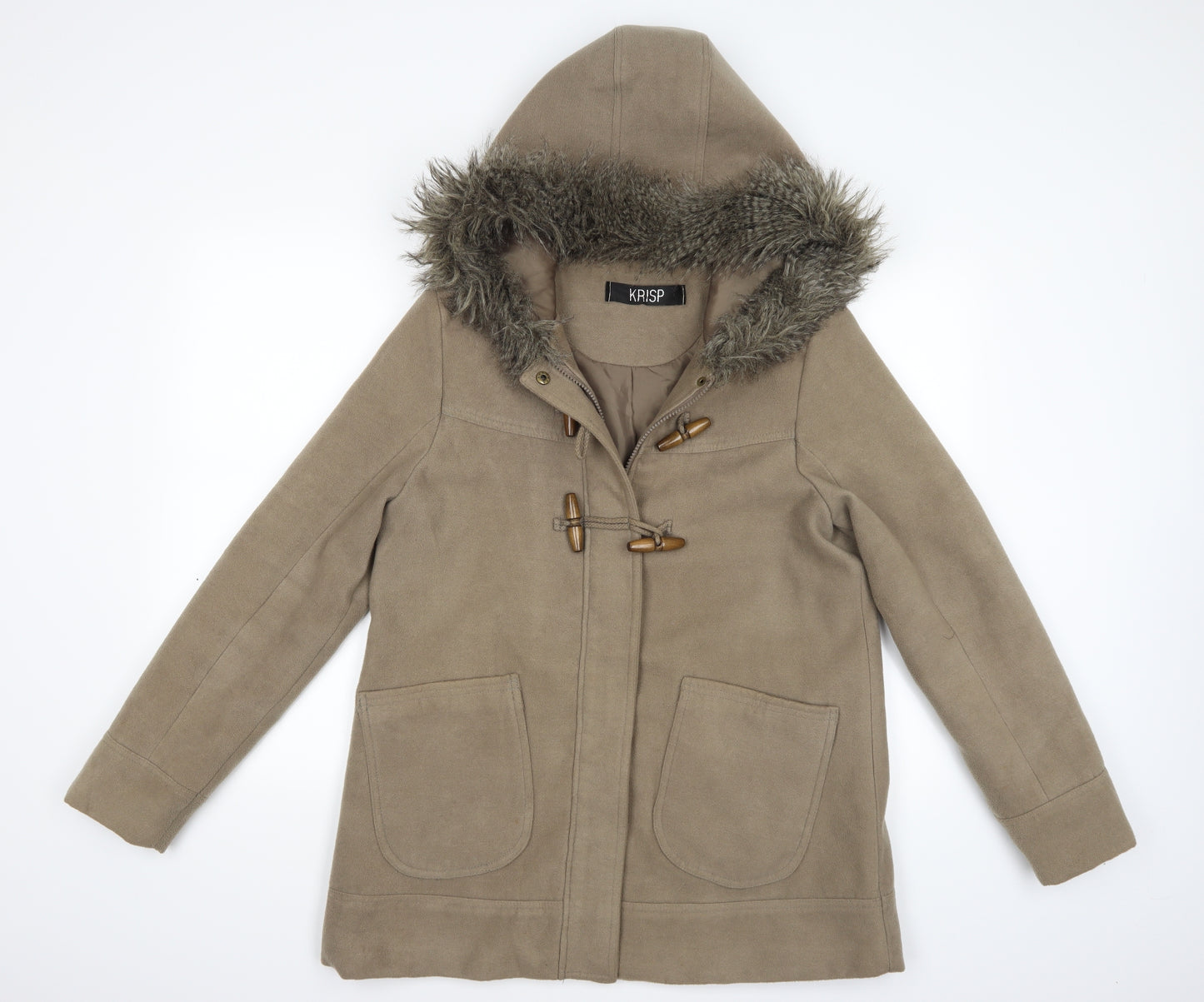 Krisp Womens Brown   Overcoat Coat Size 14