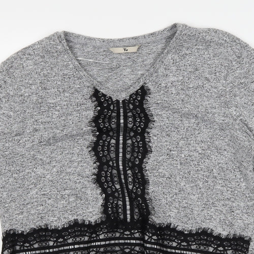 TU Womens Grey  Knit Pullover Jumper Size 12