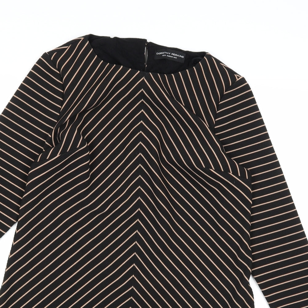 Dorothy Perkins Womens Black Striped  A-Line  Size 12