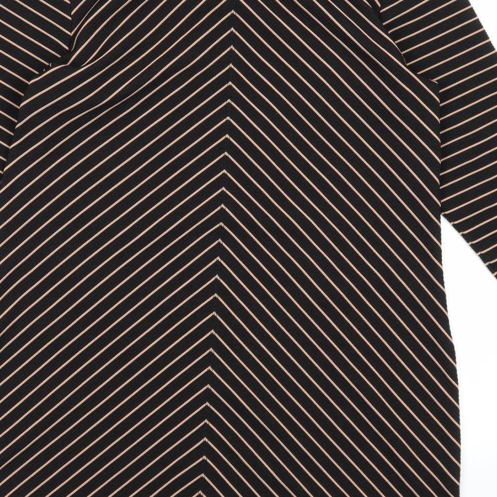 Dorothy Perkins Womens Black Striped  A-Line  Size 12