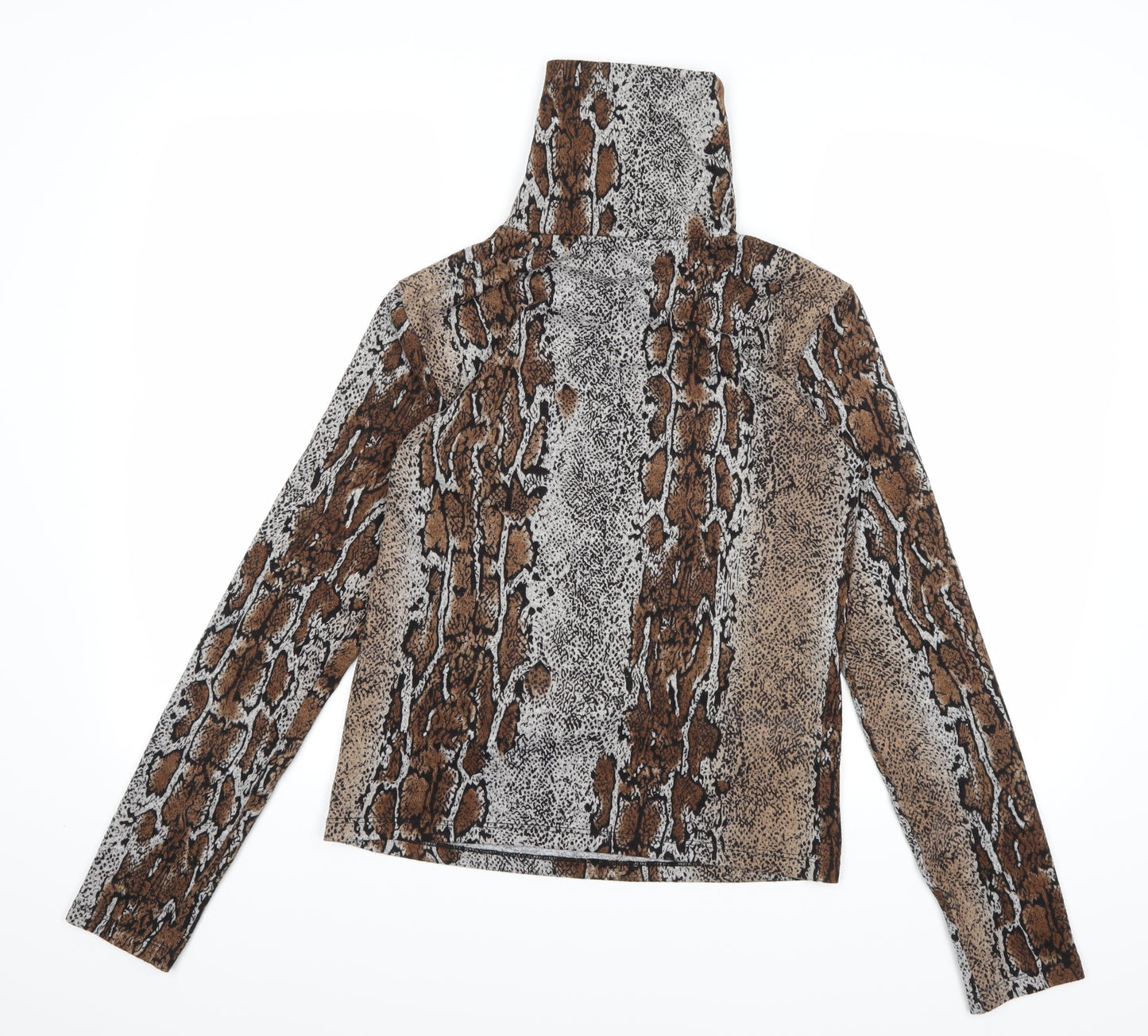 Zara Womens Grey Animal Print Knit Pullover Jumper Size M