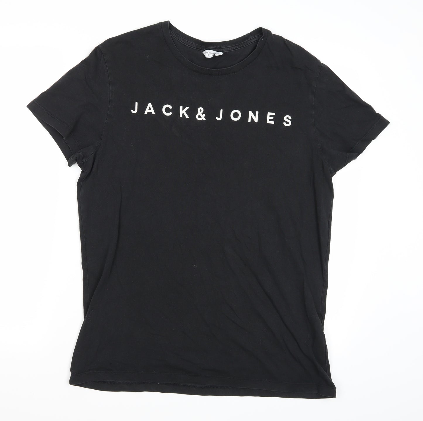 JACK & JONES Mens Black    T-Shirt Size L