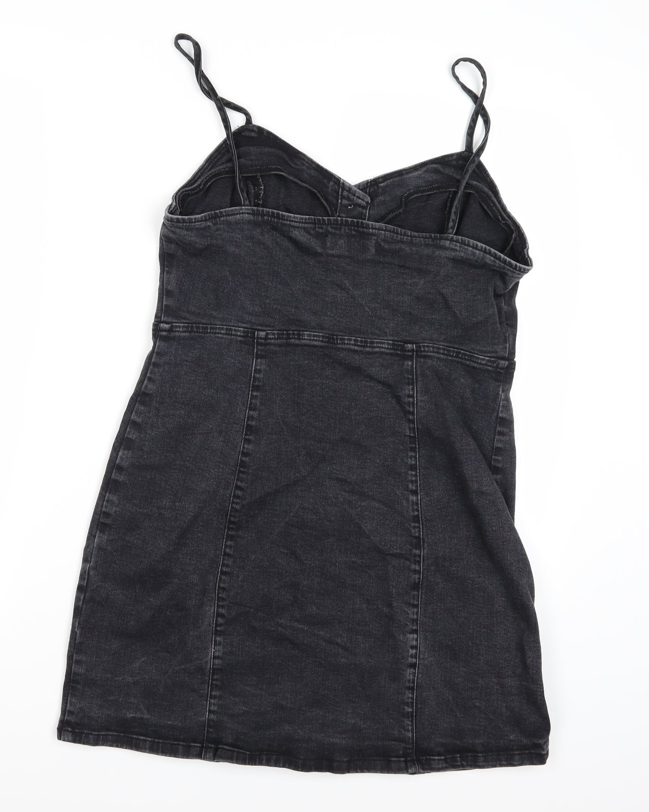 Denim Co. Womens Black Striped Denim A-Line  Size 14
