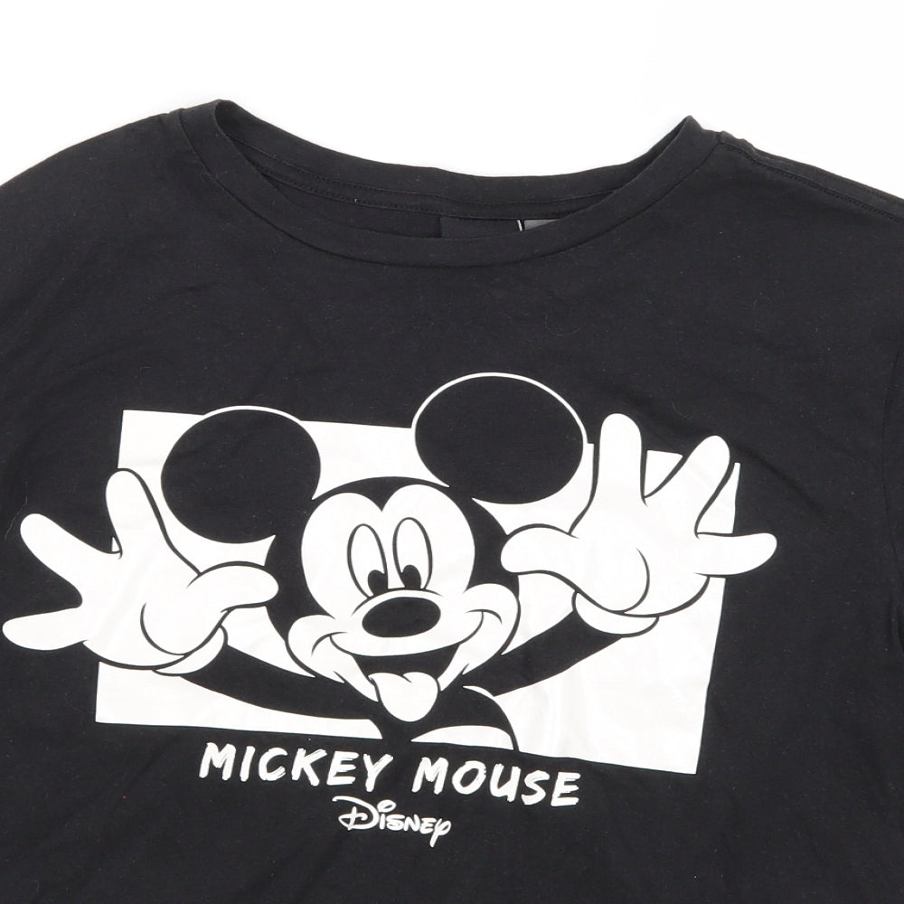 Disney Womens Black   Basic T-Shirt Size 10  - Mickey Mouse