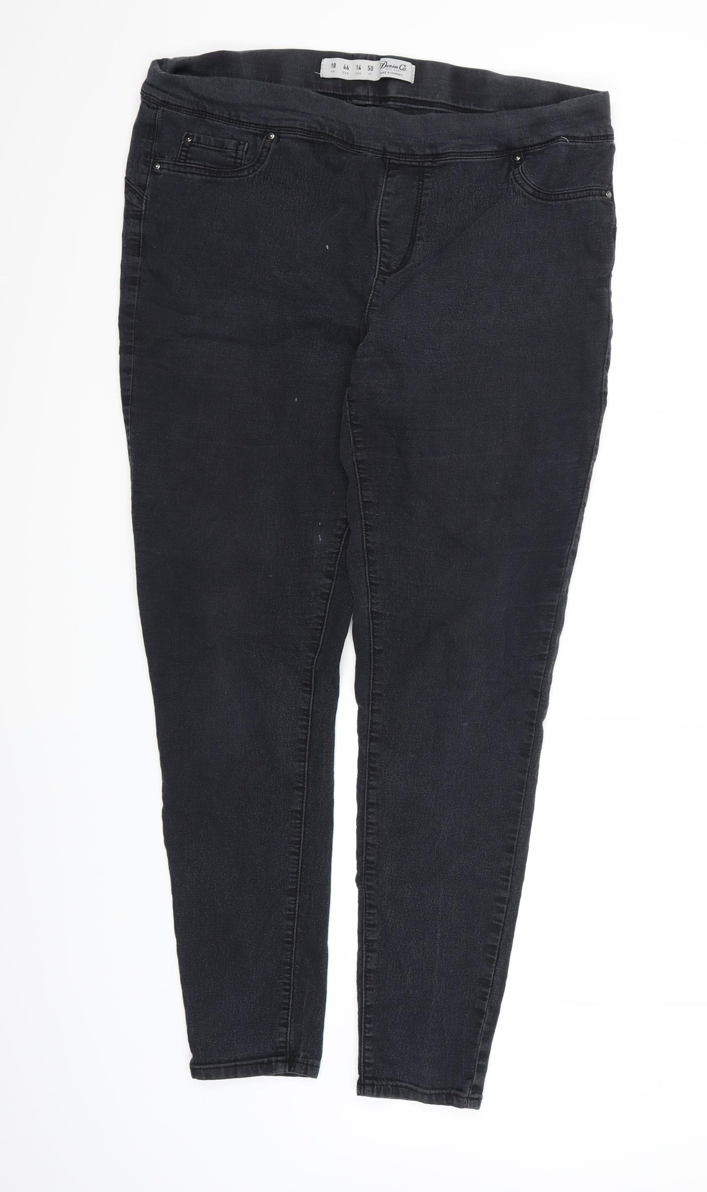 Denim Co. Womens Black  Denim Jegging Jeans Size 18 L28 in