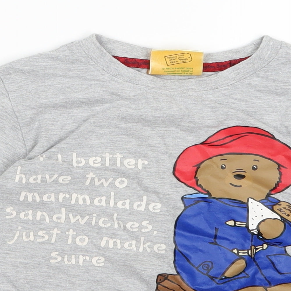 Matalan Boys Grey   Basic T-Shirt Size 3-4 Years  - Paddington Bear