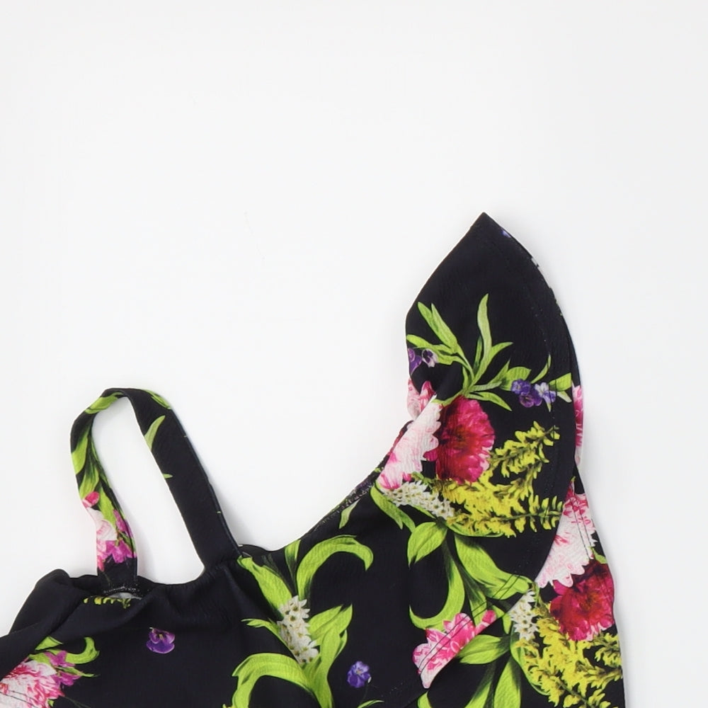 Very Girls Black Floral  Camisole Tank Size 9 Years