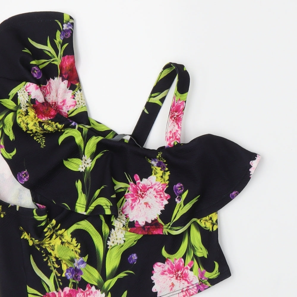 Very Girls Black Floral  Camisole Tank Size 9 Years