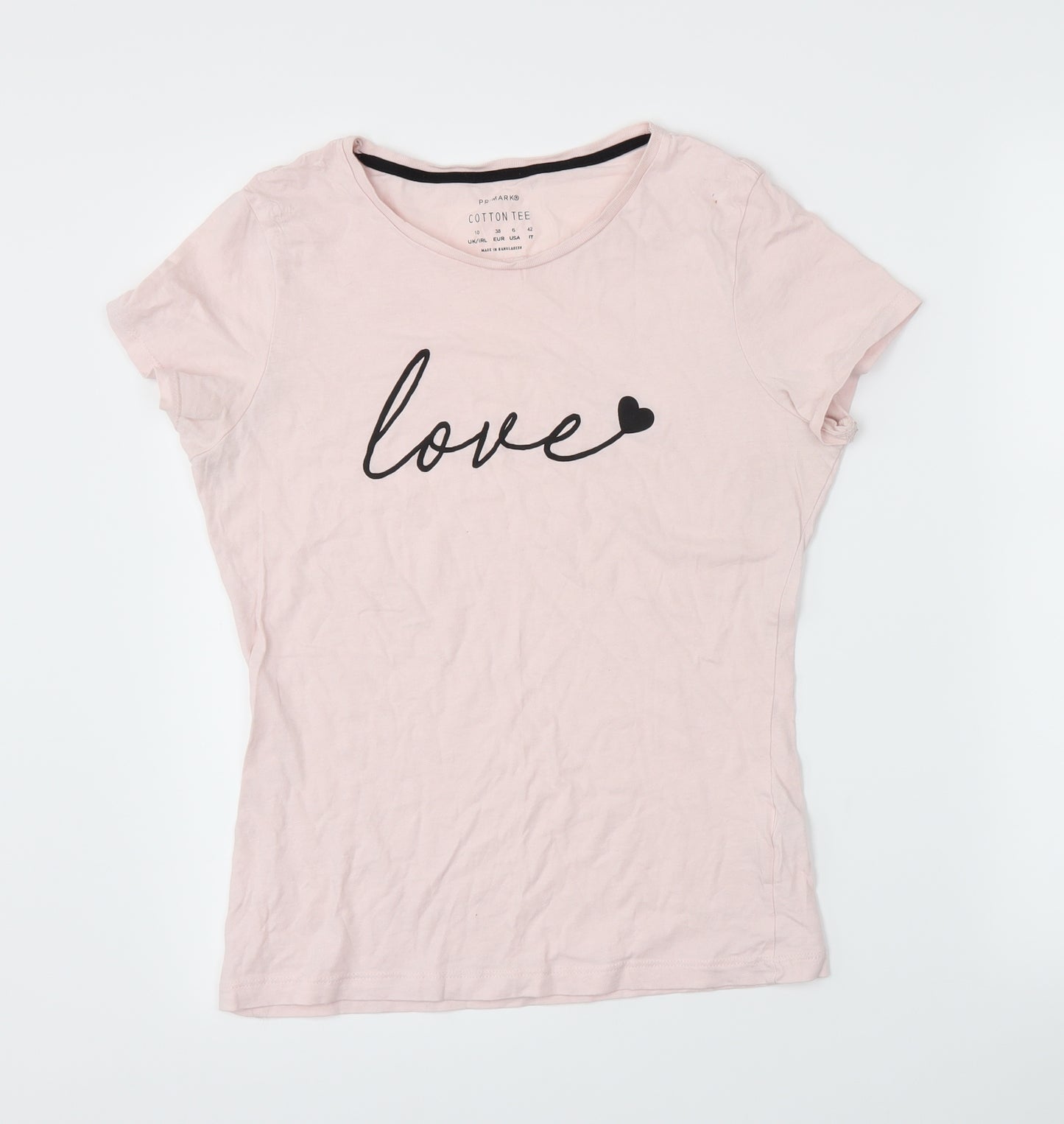 Primark Womens Pink   Basic T-Shirt Size 10