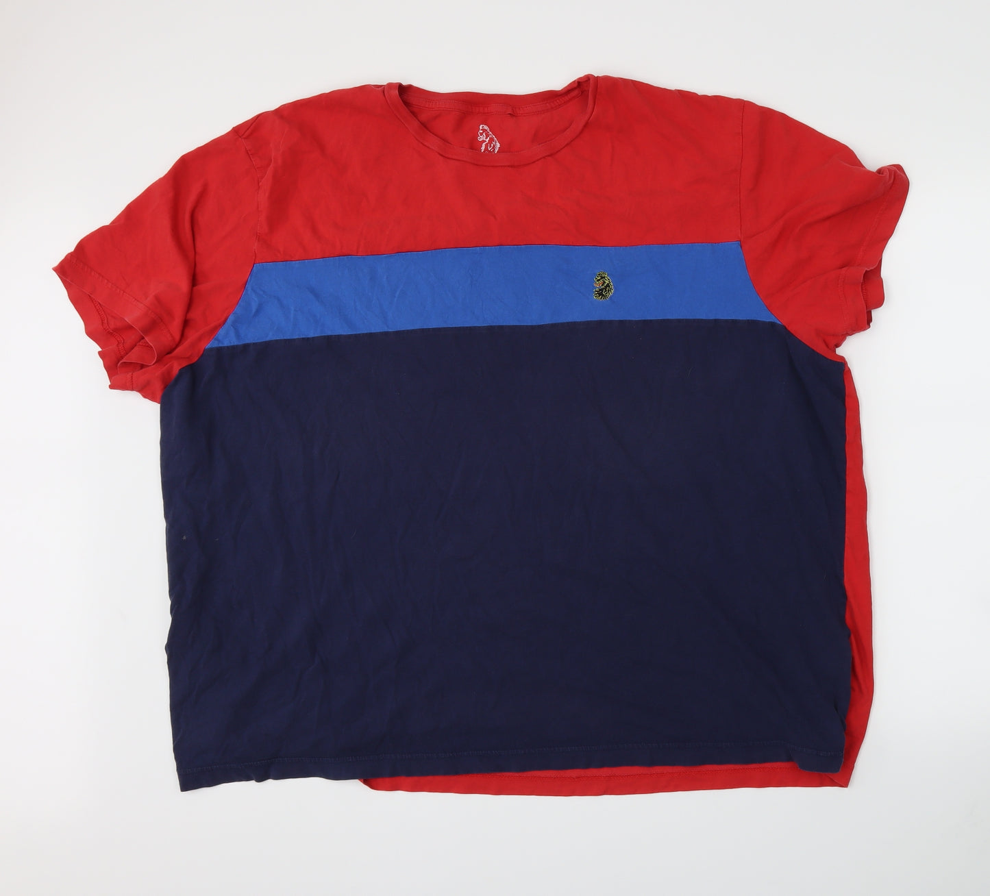 Luke Mens Multicoloured Striped   T-Shirt Size 5XL