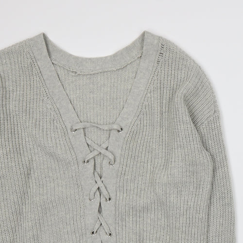 Primark Womens Grey  Knit Cardigan Jumper Size 14