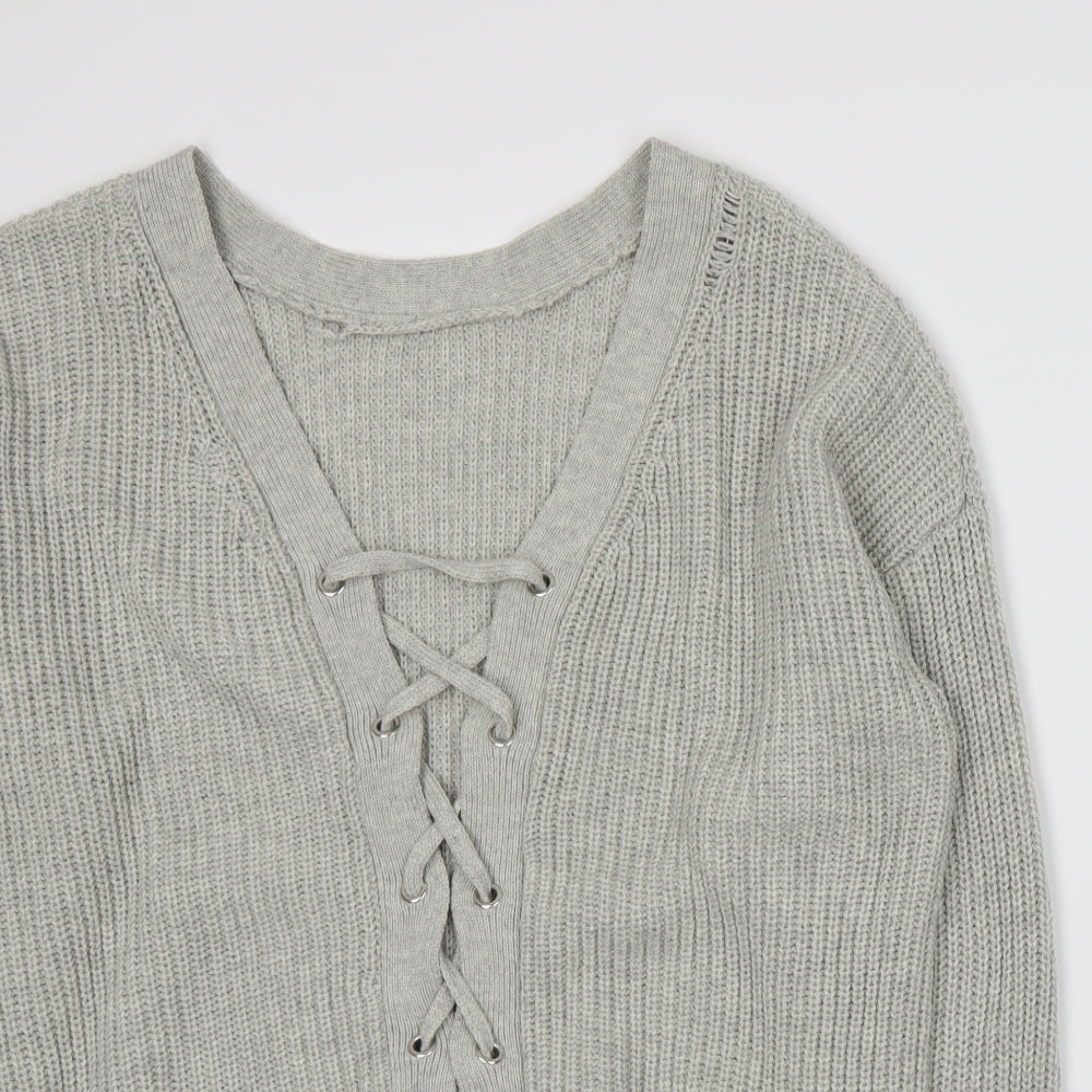 Primark Womens Grey  Knit Cardigan Jumper Size 14