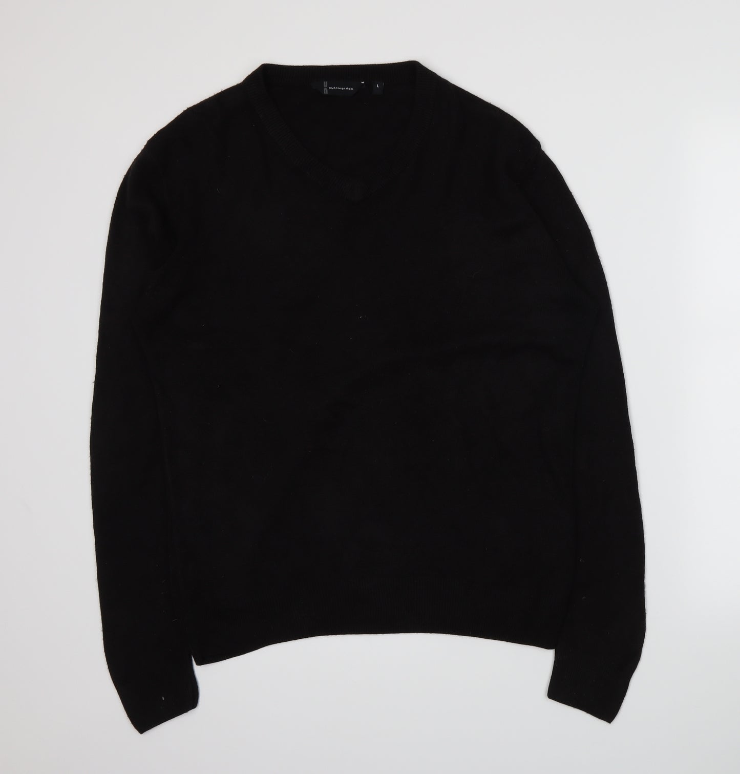 Cutting Edge Mens Black  Knit Pullover Jumper Size L