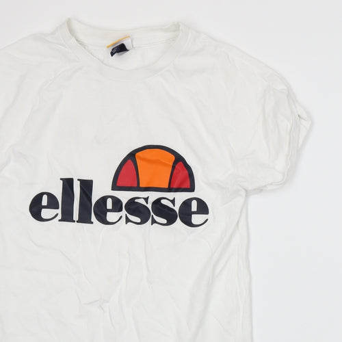 ellesse Womens White  Jersey Basic T-Shirt Size 6