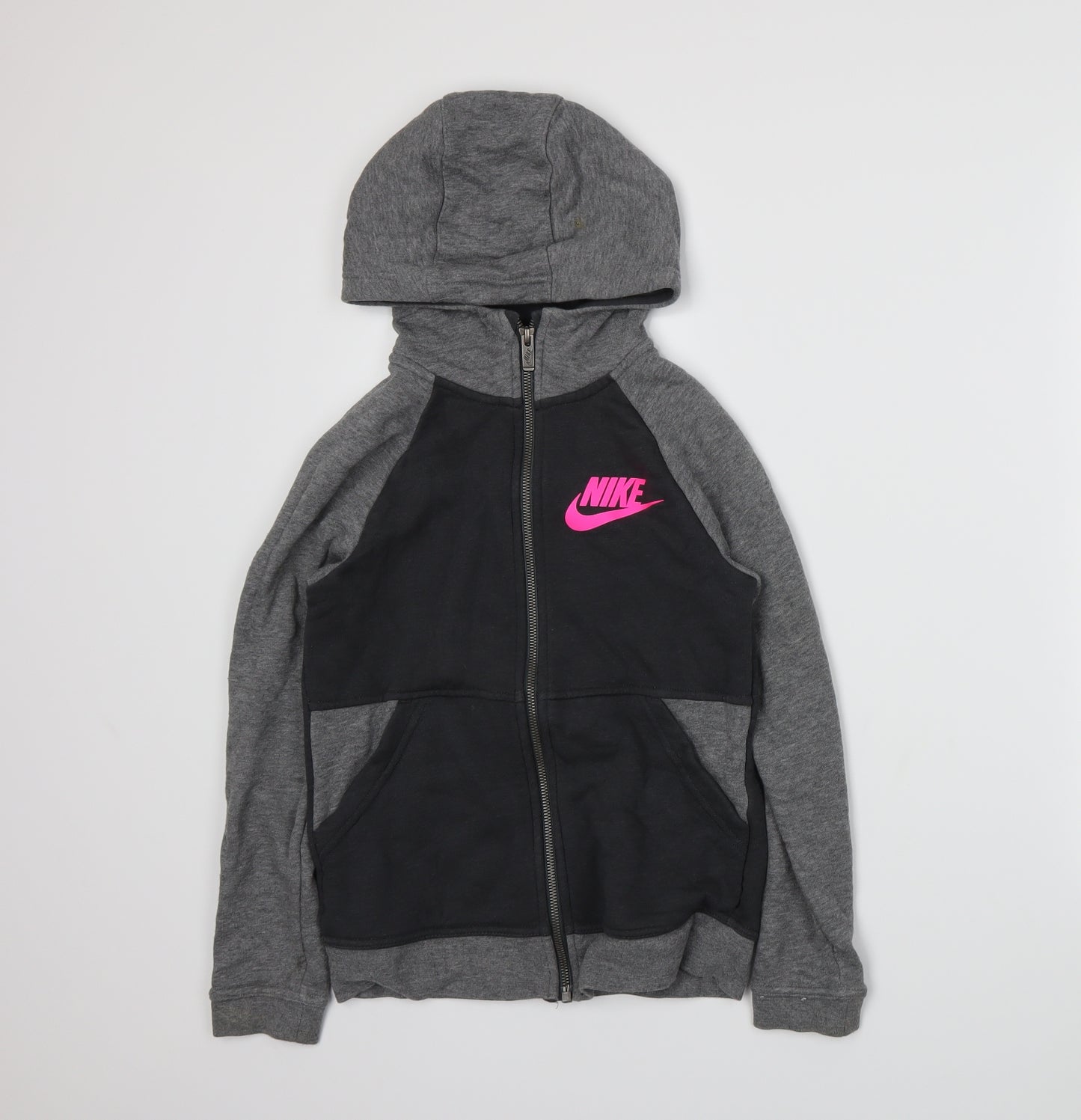 Nike Girls Grey  Jersey Full Zip Hoodie Size 10-11 Years