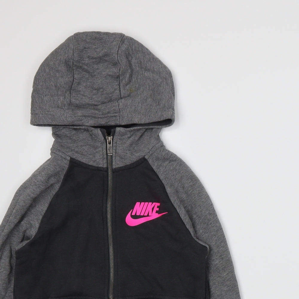 Nike Girls Grey  Jersey Full Zip Hoodie Size 10-11 Years