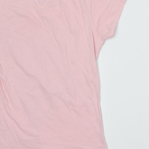 FANSHIRT Womens Pink   Basic T-Shirt Size S