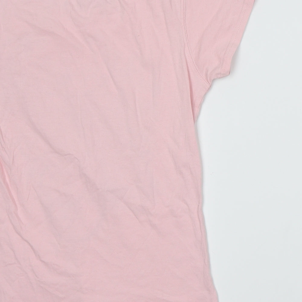 FANSHIRT Womens Pink   Basic T-Shirt Size S