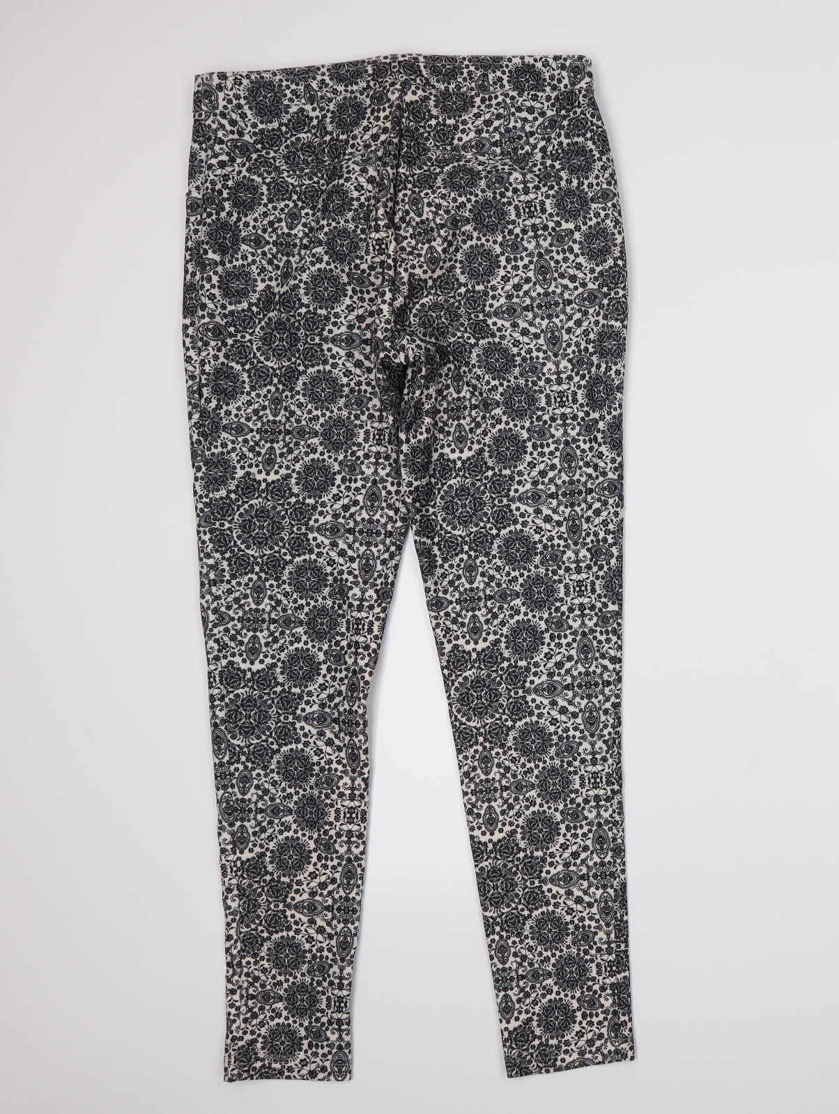 New Look Womens Black Floral  Trousers  Size 10 L27 in