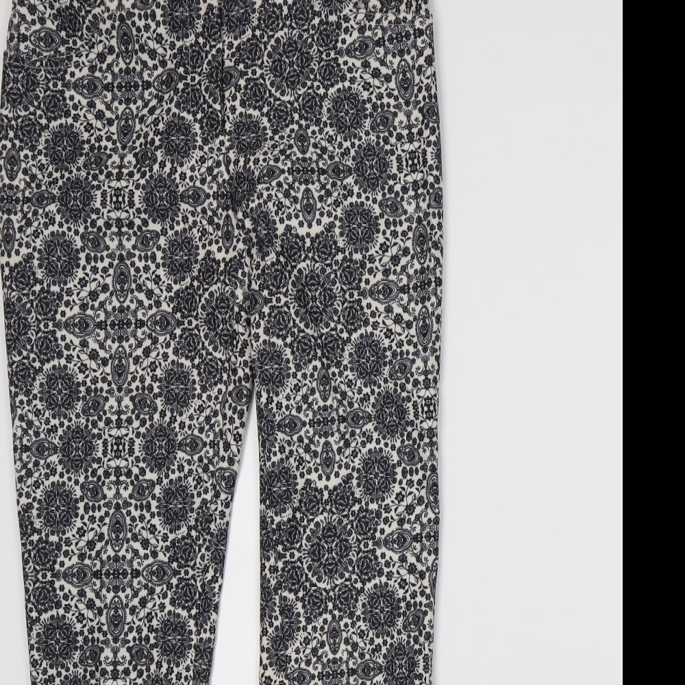New Look Womens Black Floral  Trousers  Size 10 L27 in