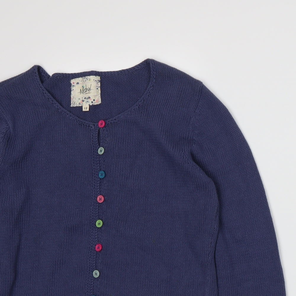 Mistral Womens Blue  Knit Cape Jumper Size 12
