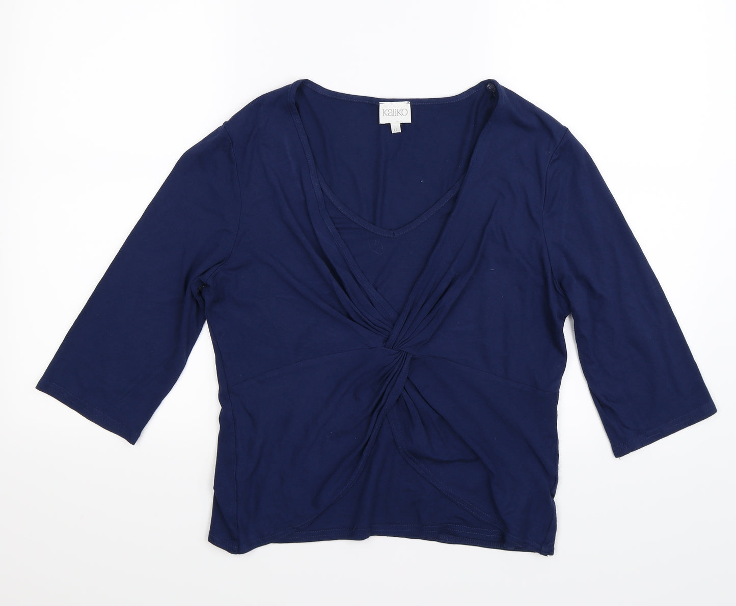 kalico Womens Blue   Wrap Blouse Size 16