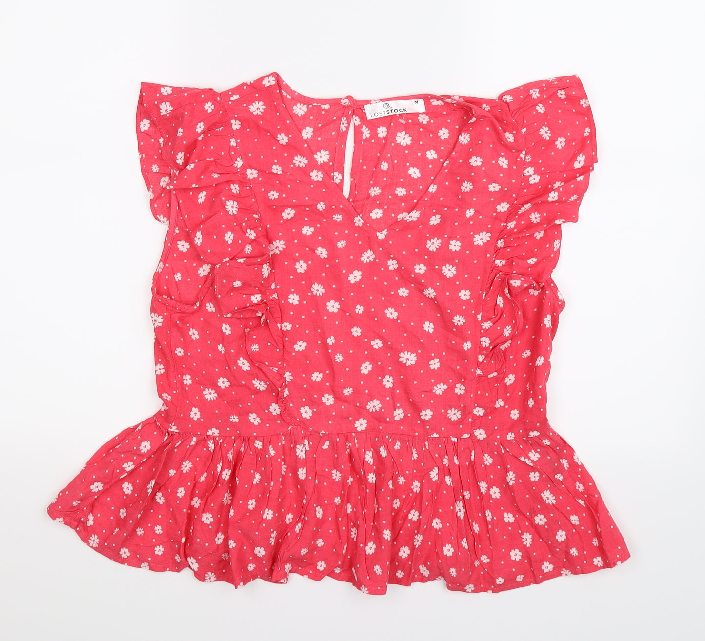 lost stock Womens Pink Floral  Tunic T-Shirt Size M