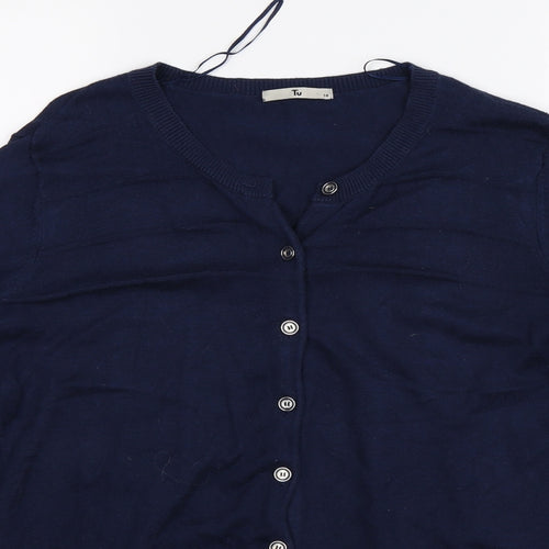 TU Womens Blue  Knit Cardigan Jumper Size 18